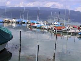 Mörigen Harbour, a picture of peace and tranquillity 22.9 miles into the ride